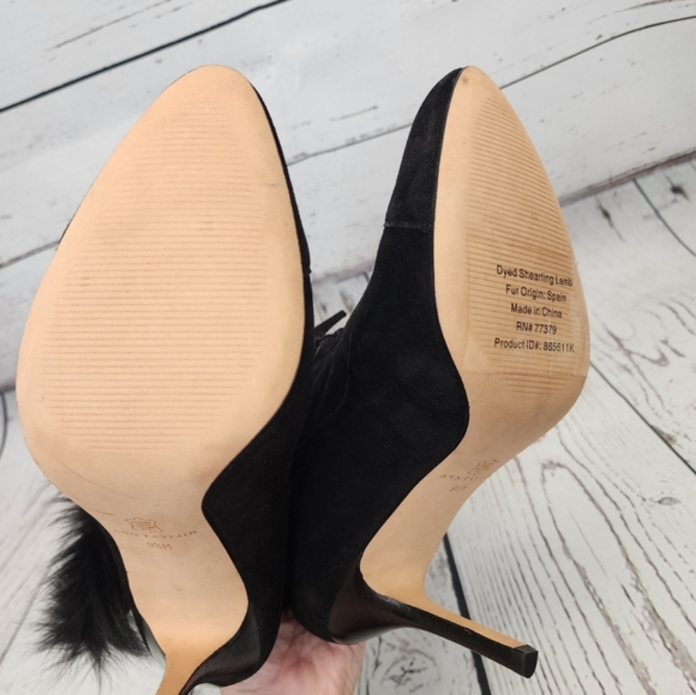 Ann Taylor Black Shearling Lamb Fur Booties - Picture 7 of 12